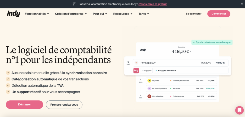 Indy, logiciel de comptabilité pour consultant