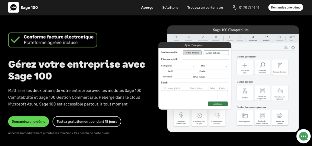 Sage 100, logiciel de comptabilité des immobilisations