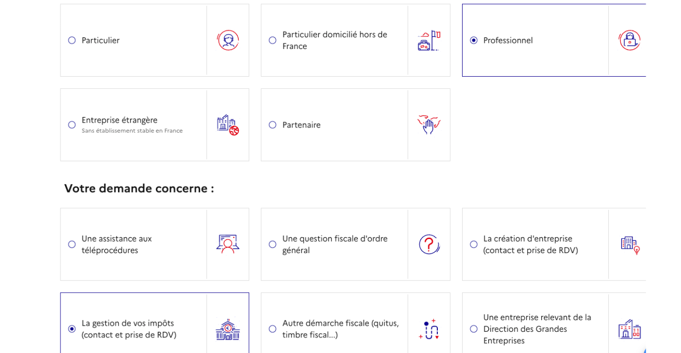 trouver son SIE depuis le site des impôts