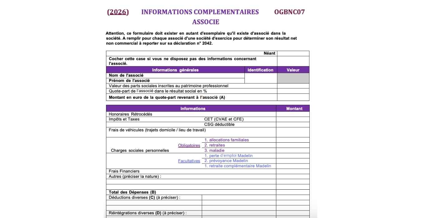 informations complémentaires associés 