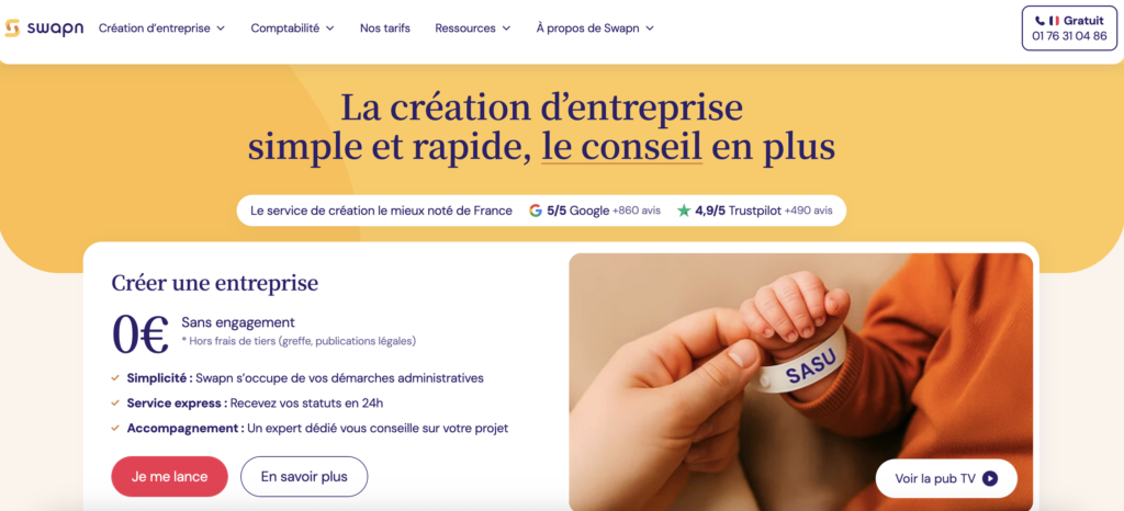 Swapn page d'accueil