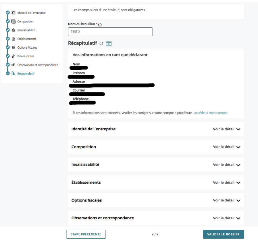 Validation du formulaire P0i