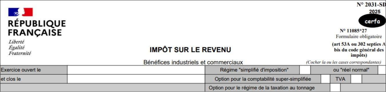 L'en-tête de la liasse 2031