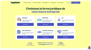 Legalstart outil de création d'entreprise en ligne.