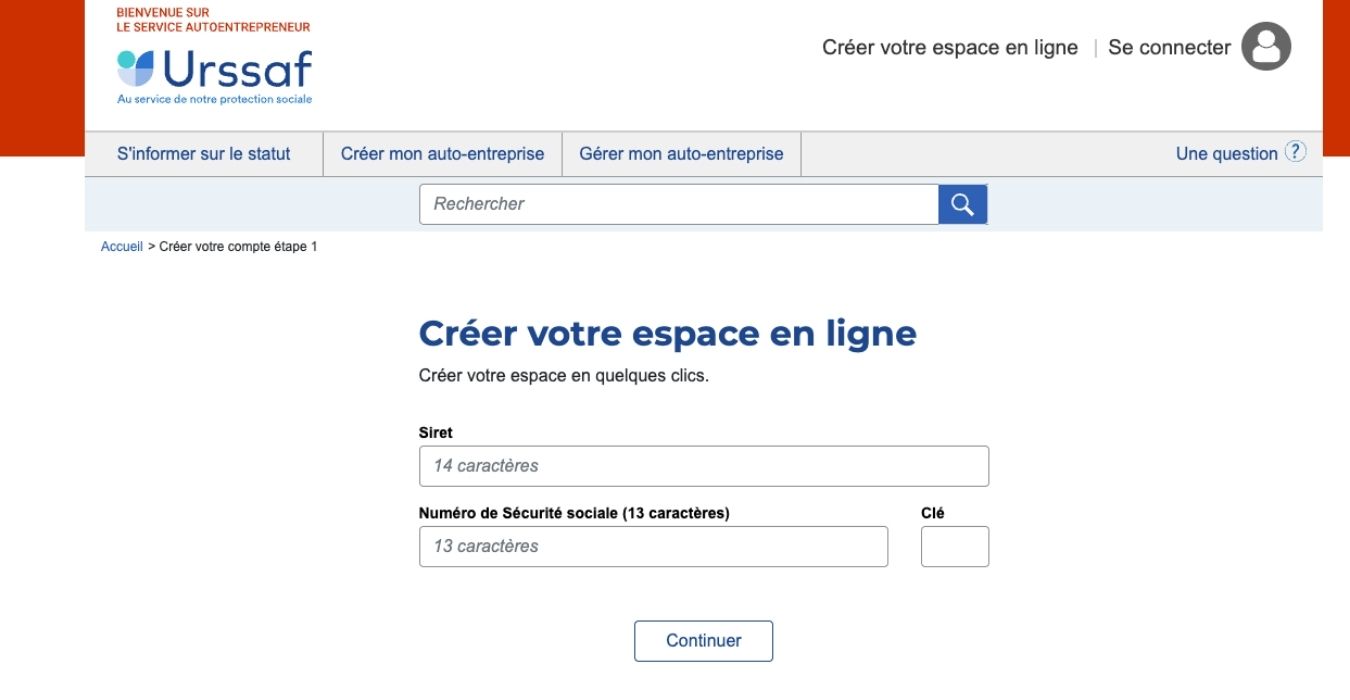 Etape 3 : inscription urssaf