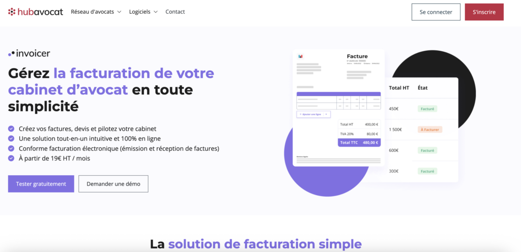 Hub Avocat, logiciel de facturation pour avocats