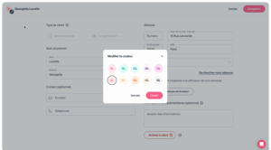Personnalisation du badge client.