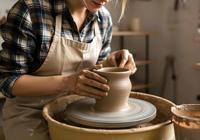 une personne créé des poteries qu'elle vend occasionnellement